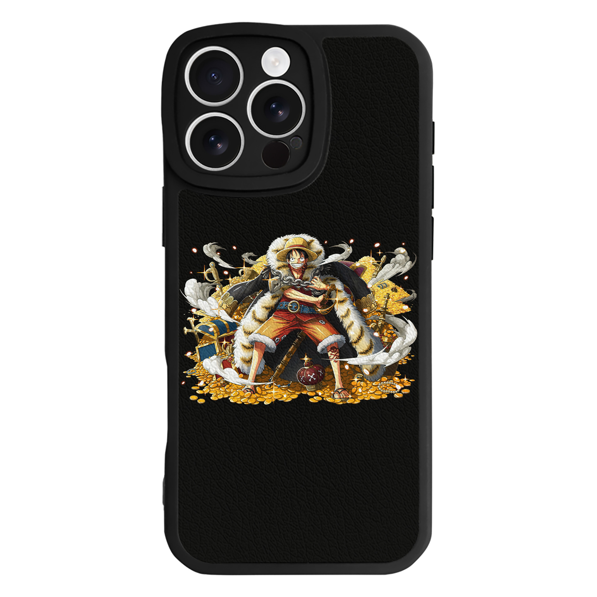（画像用） ワンピース モンキー・D・ルフィ ONE PIECE Monkey D. Luffy 【iPhone 16シリーズ対応】シリコンスマホケース（レザー調） 材質：シリコン